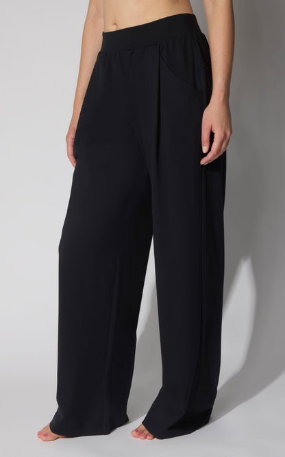 Lux Park Ave Wide Leg Pleated Pant W/ Side Pockets