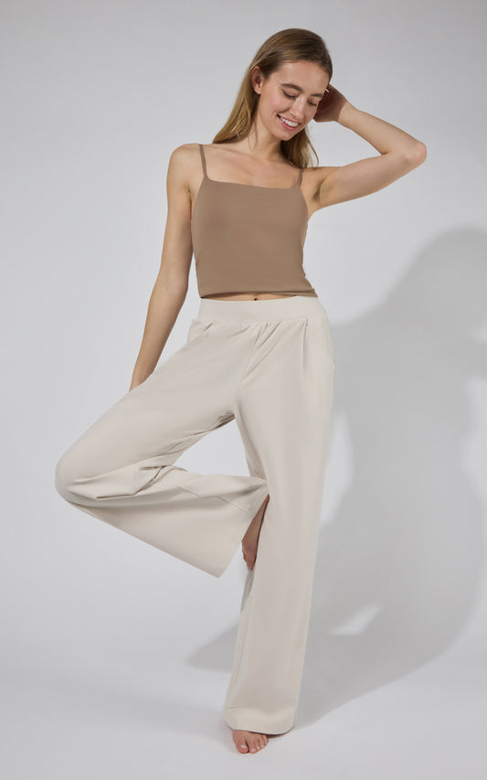 Lux Park Ave Wide Leg Pleated Pant W/ Side Pockets