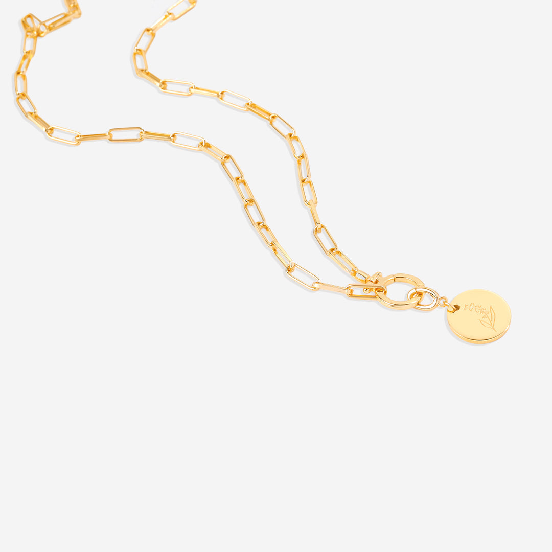 Mint & Lily Engraved Birth Flower Disc Charm
