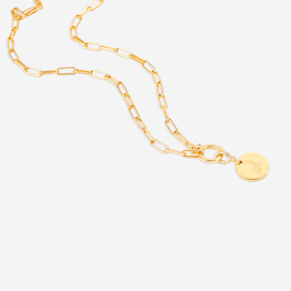 Mint & Lily Engraved Birth Flower Disc Charm