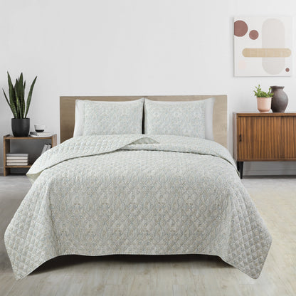 Patina Vie Maison Vintage Floral Printed Quilt Set With Shams