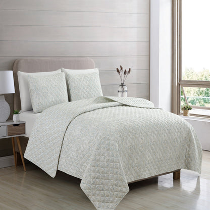 Patina Vie Maison Vintage Floral Printed Quilt Set With Shams