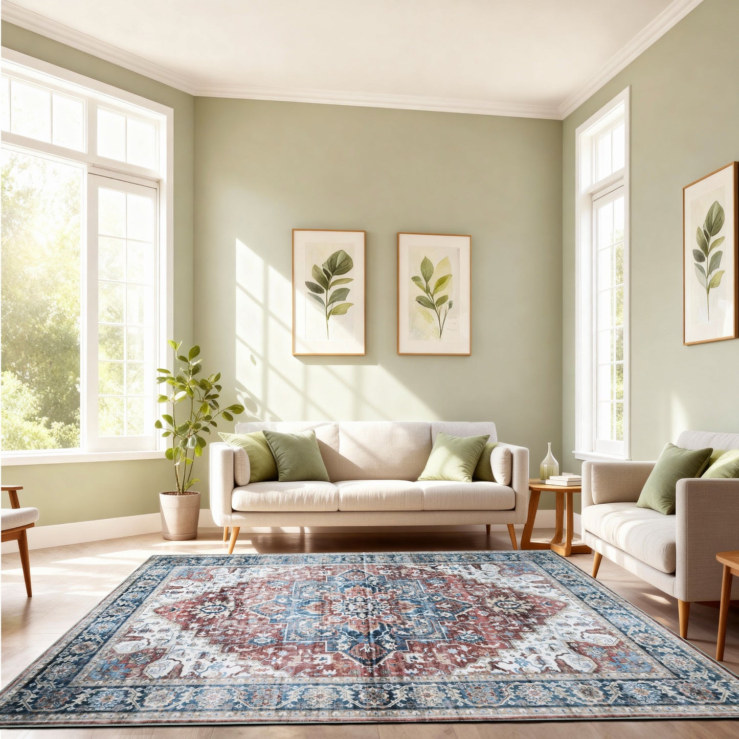 Kathy Ireland Soft Brushed Flannel Washable Rug With Latex Back