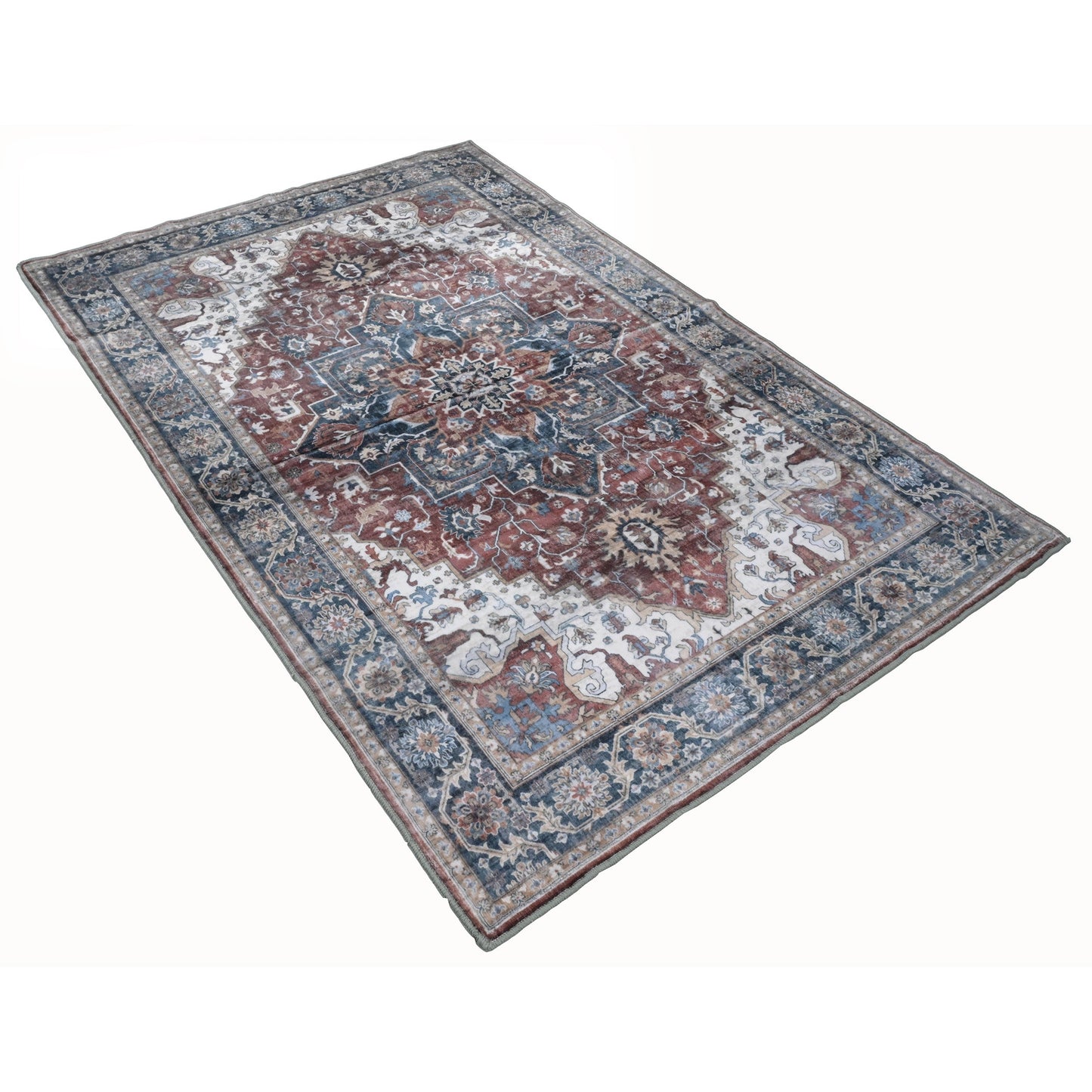 Kathy Ireland Soft Brushed Flannel Washable Rug With Latex Back