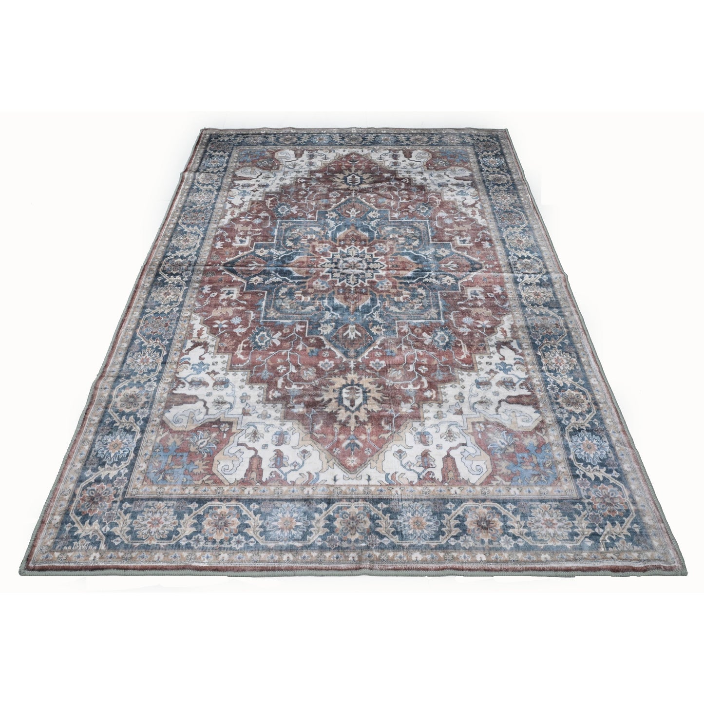 Bibb Home Washable Flannel Printed Accent Rug With Latex Back 1-2 Pack  24x36