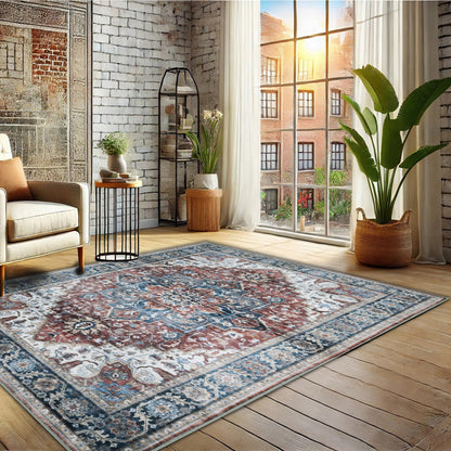 Bibb Home Washable Flannel Printed Accent Rug With Latex Back 1-2 Pack  24x36