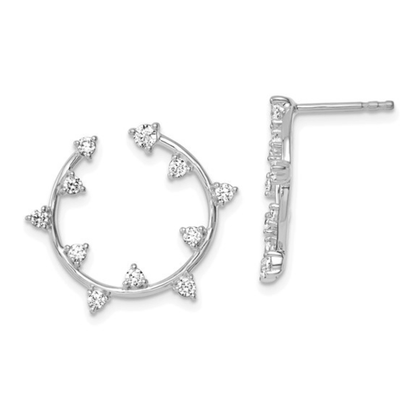 14K White Gold Lab Diamond Circular Post Earrings