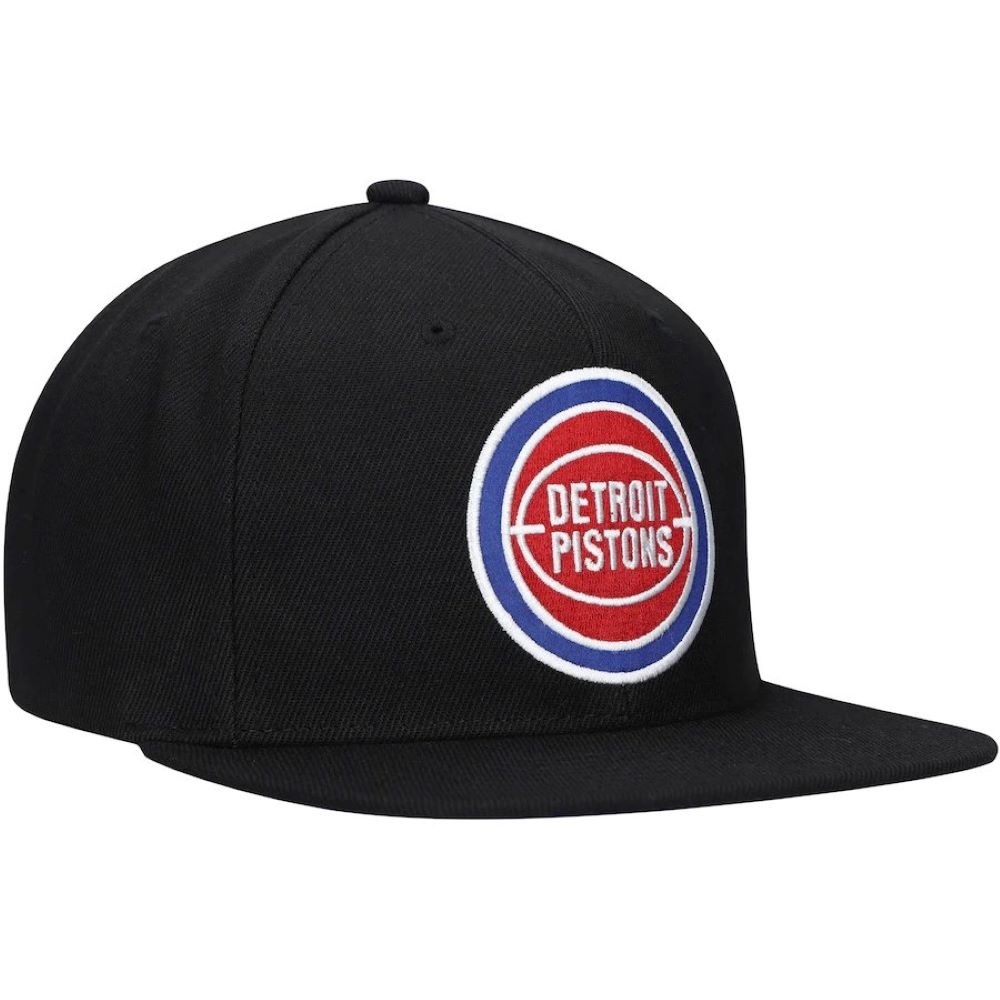 Men's Mitchell & Ness NBA Satin Under Snapback Hwc Pistons - Black