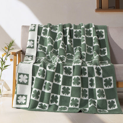 Elegant Comfort 50" x 70"  Ultra Soft Checkered Knitted Throw Blanket