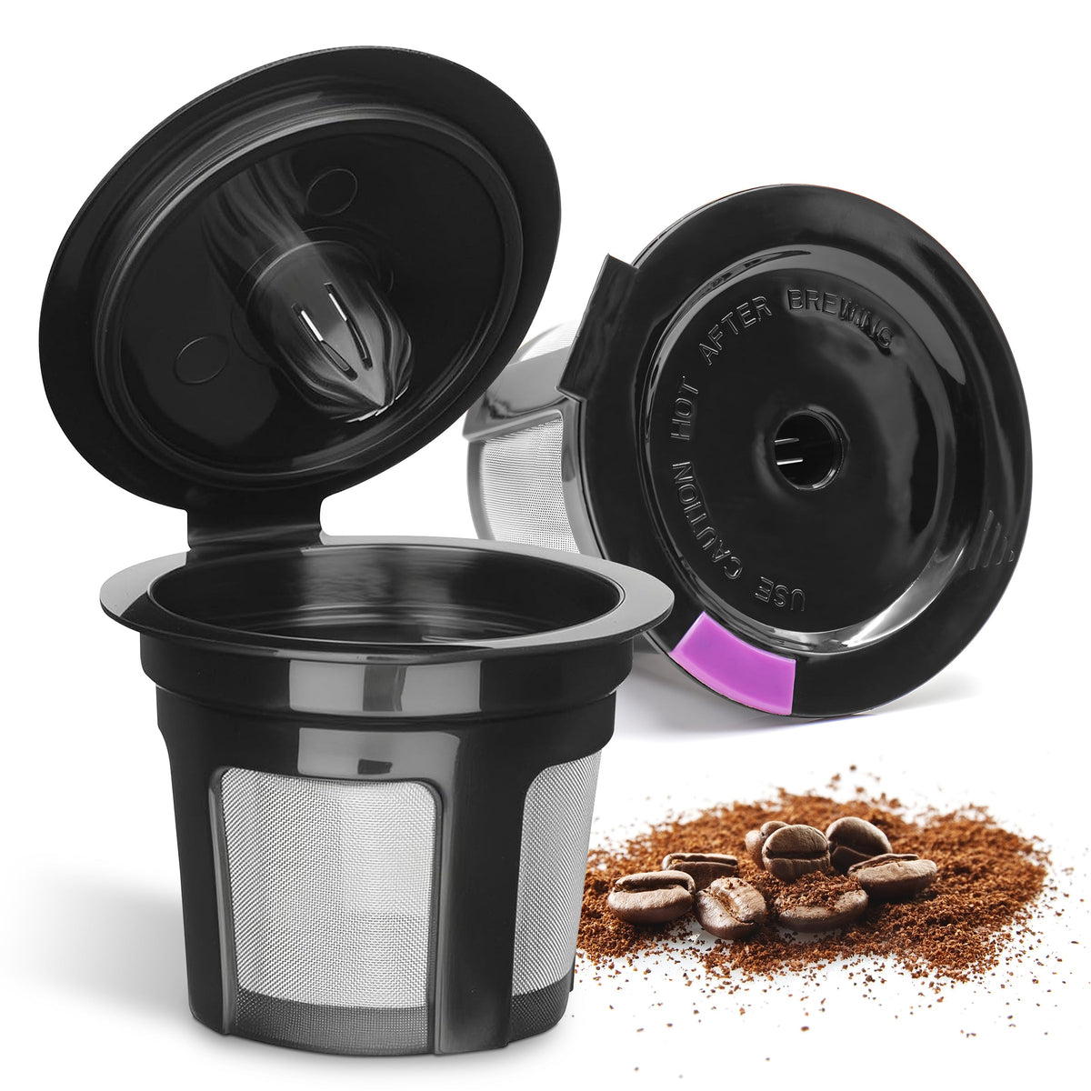 Waloo Home Reusable Single Serve Coffee K-Cup - Compatible with Keurig Coffee Brewers - Universal Coffee Filters - Eco-Friendly Stainless Mesh Refillable Pods - Dishwasher Safe