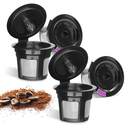 Waloo Home Reusable Single Serve Coffee K-Cup - Compatible with Keurig Coffee Brewers - Universal Coffee Filters - Eco-Friendly Stainless Mesh Refillable Pods - Dishwasher Safe