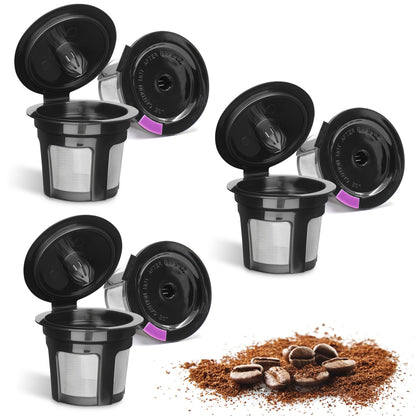 Waloo Home Reusable Single Serve Coffee K-Cup - Compatible with Keurig Coffee Brewers - Universal Coffee Filters - Eco-Friendly Stainless Mesh Refillable Pods - Dishwasher Safe