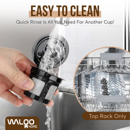 Waloo Home Reusable Single Serve Coffee K-Cup - Compatible with Keurig Coffee Brewers - Universal Coffee Filters - Eco-Friendly Stainless Mesh Refillable Pods - Dishwasher Safe