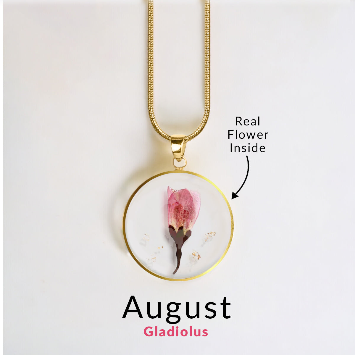 Mint & Lily Pressed Birth Flower Necklace