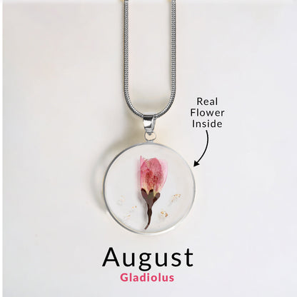 Mint & Lily Pressed Birth Flower Necklace