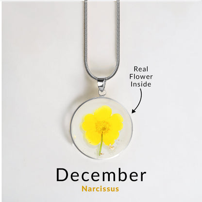 Mint & Lily Pressed Birth Flower Necklace