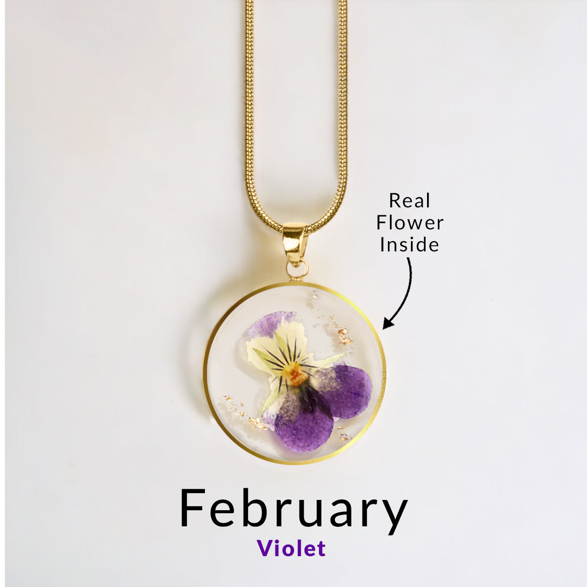 Mint & Lily Pressed Birth Flower Necklace