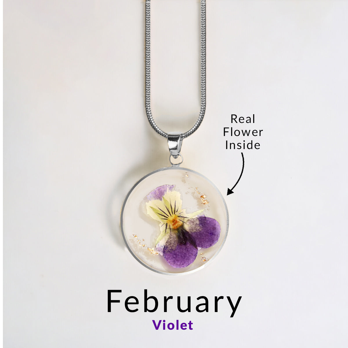 Mint & Lily Pressed Birth Flower Necklace