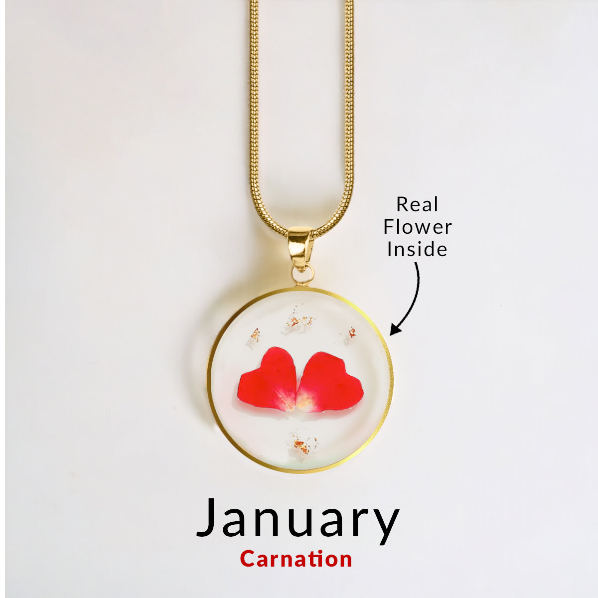Mint & Lily Pressed Birth Flower Necklace
