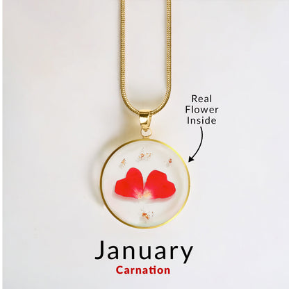 Mint & Lily Pressed Birth Flower Necklace