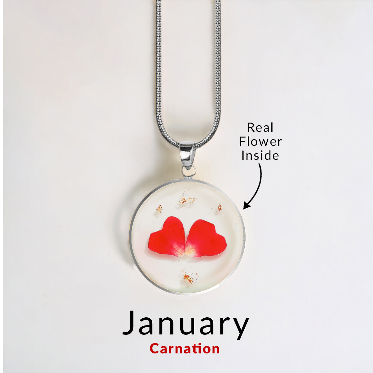 Mint & Lily Pressed Birth Flower Necklace