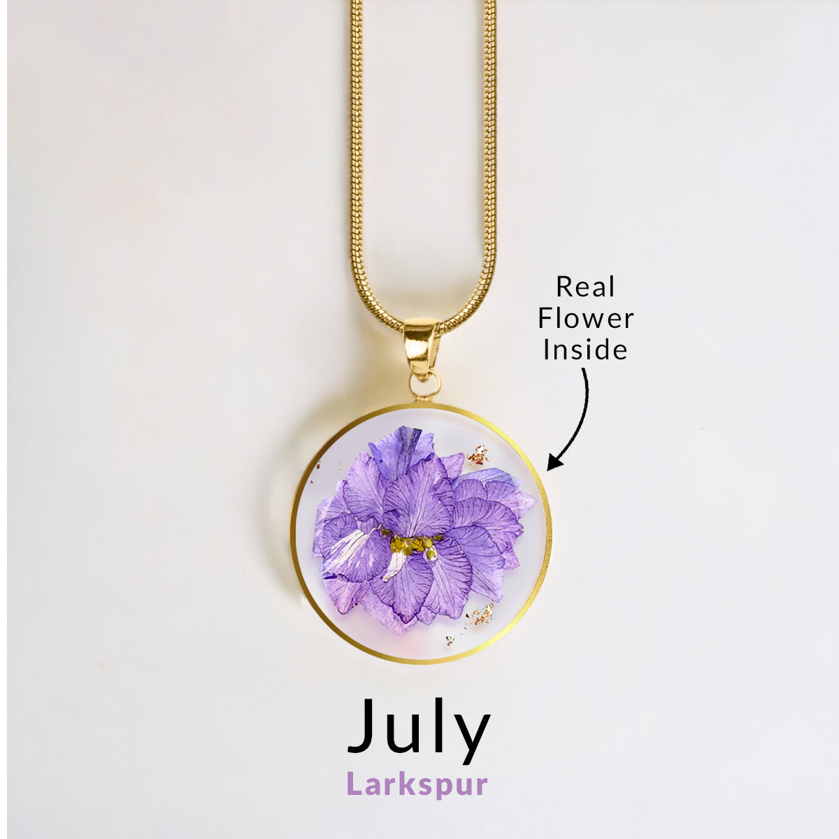 Mint & Lily Pressed Birth Flower Necklace