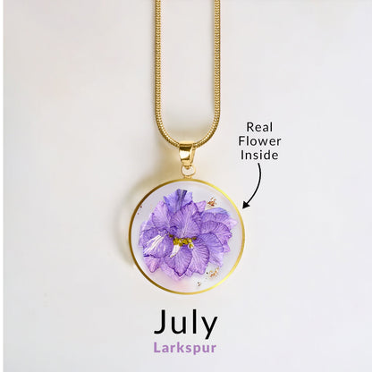Mint & Lily Pressed Birth Flower Necklace