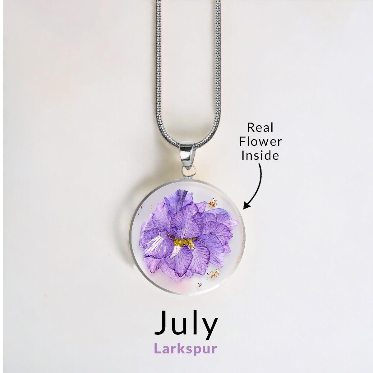 Mint & Lily Pressed Birth Flower Necklace