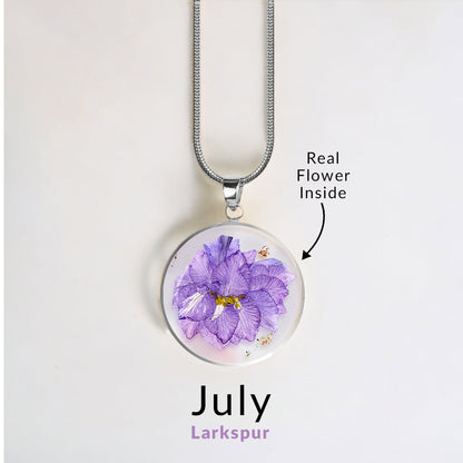 Mint & Lily Pressed Birth Flower Necklace