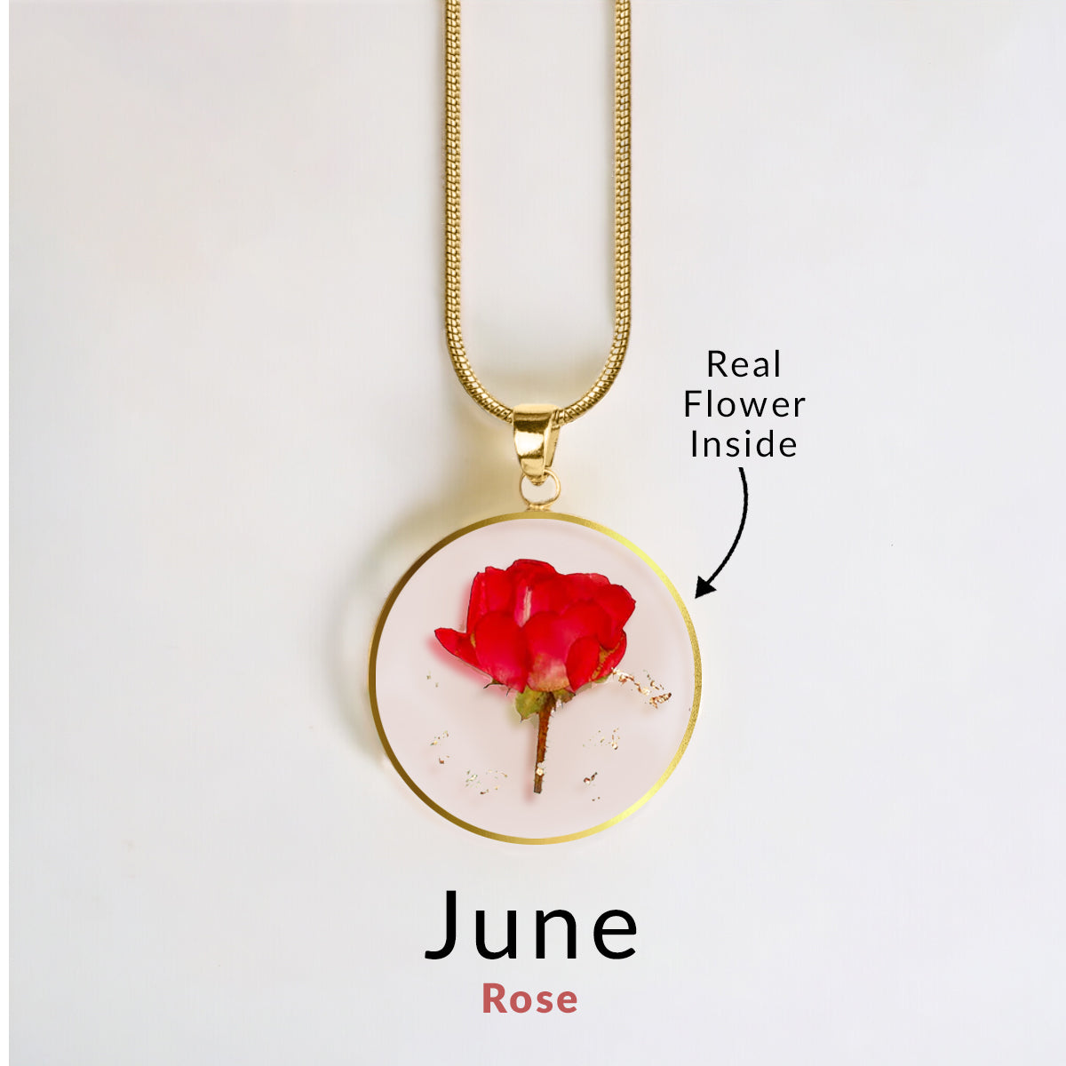 Mint & Lily Pressed Birth Flower Necklace