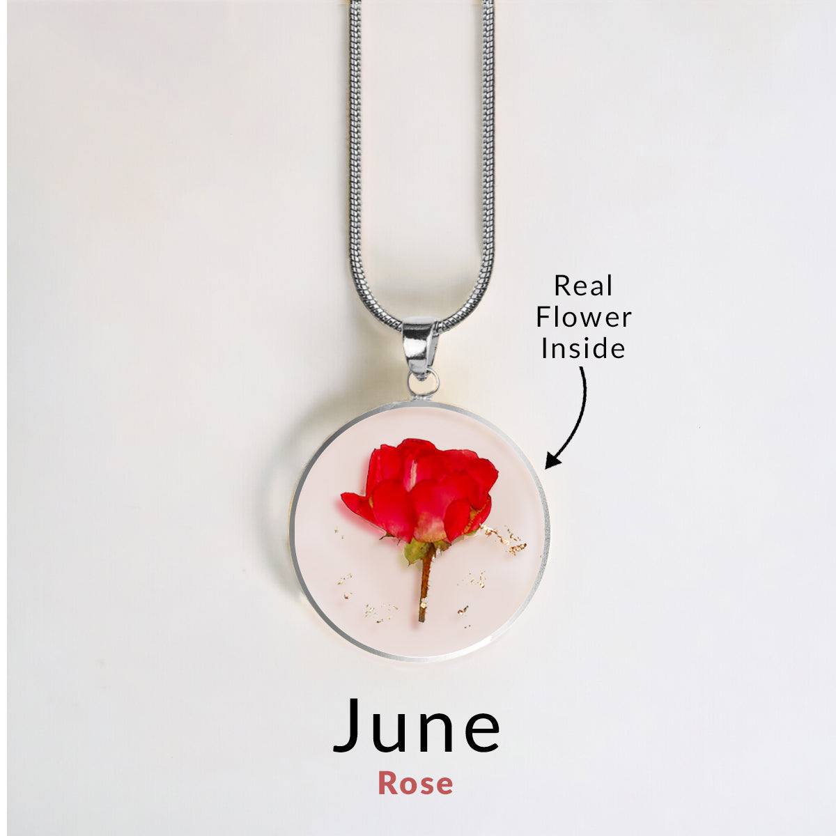Mint & Lily Pressed Birth Flower Necklace