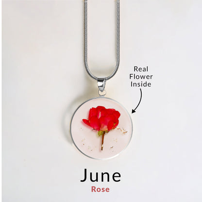 Mint & Lily Pressed Birth Flower Necklace