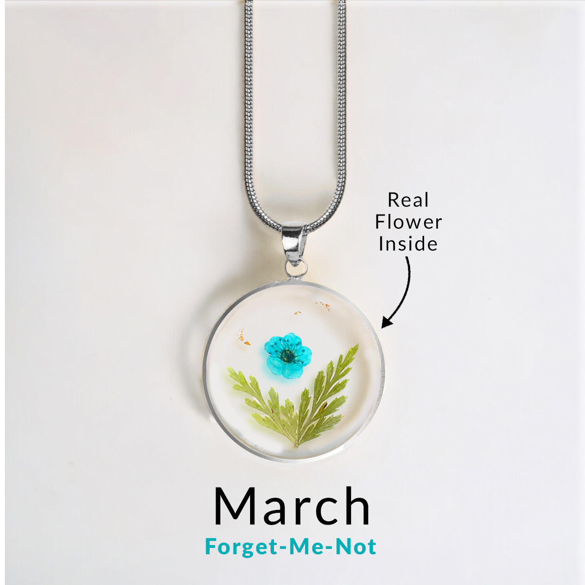 Mint & Lily Pressed Birth Flower Necklace