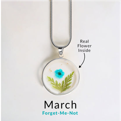 Mint & Lily Pressed Birth Flower Necklace