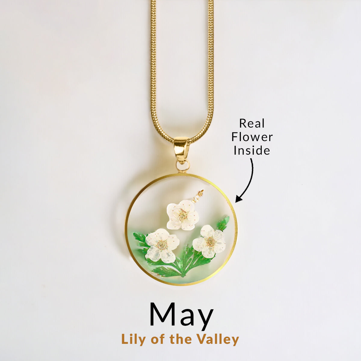 Mint & Lily Pressed Birth Flower Necklace