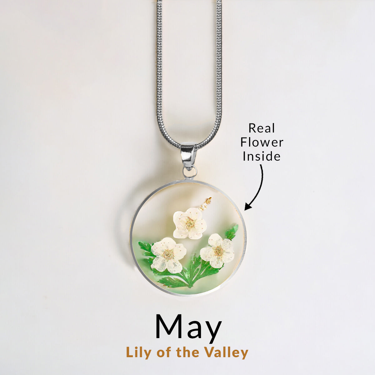 Mint & Lily Pressed Birth Flower Necklace