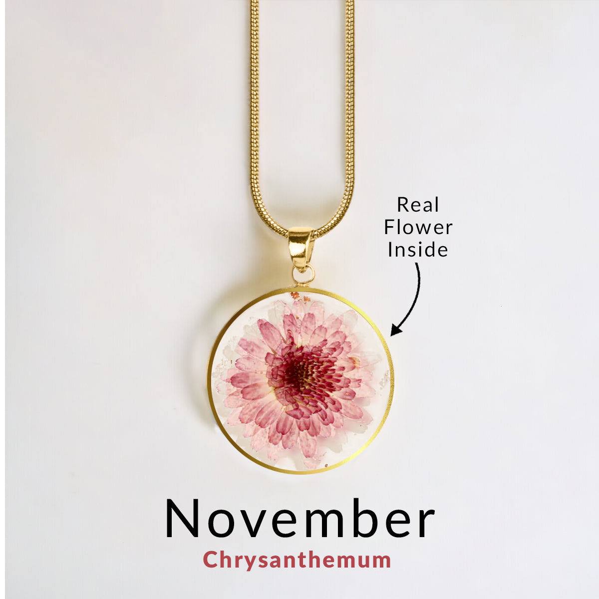 Mint & Lily Pressed Birth Flower Necklace