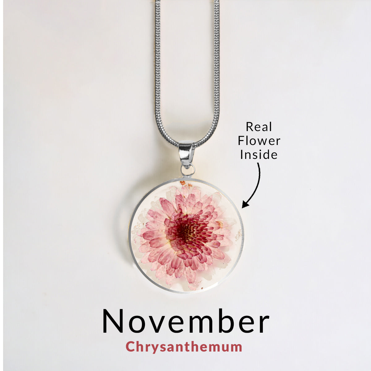 Mint & Lily Pressed Birth Flower Necklace