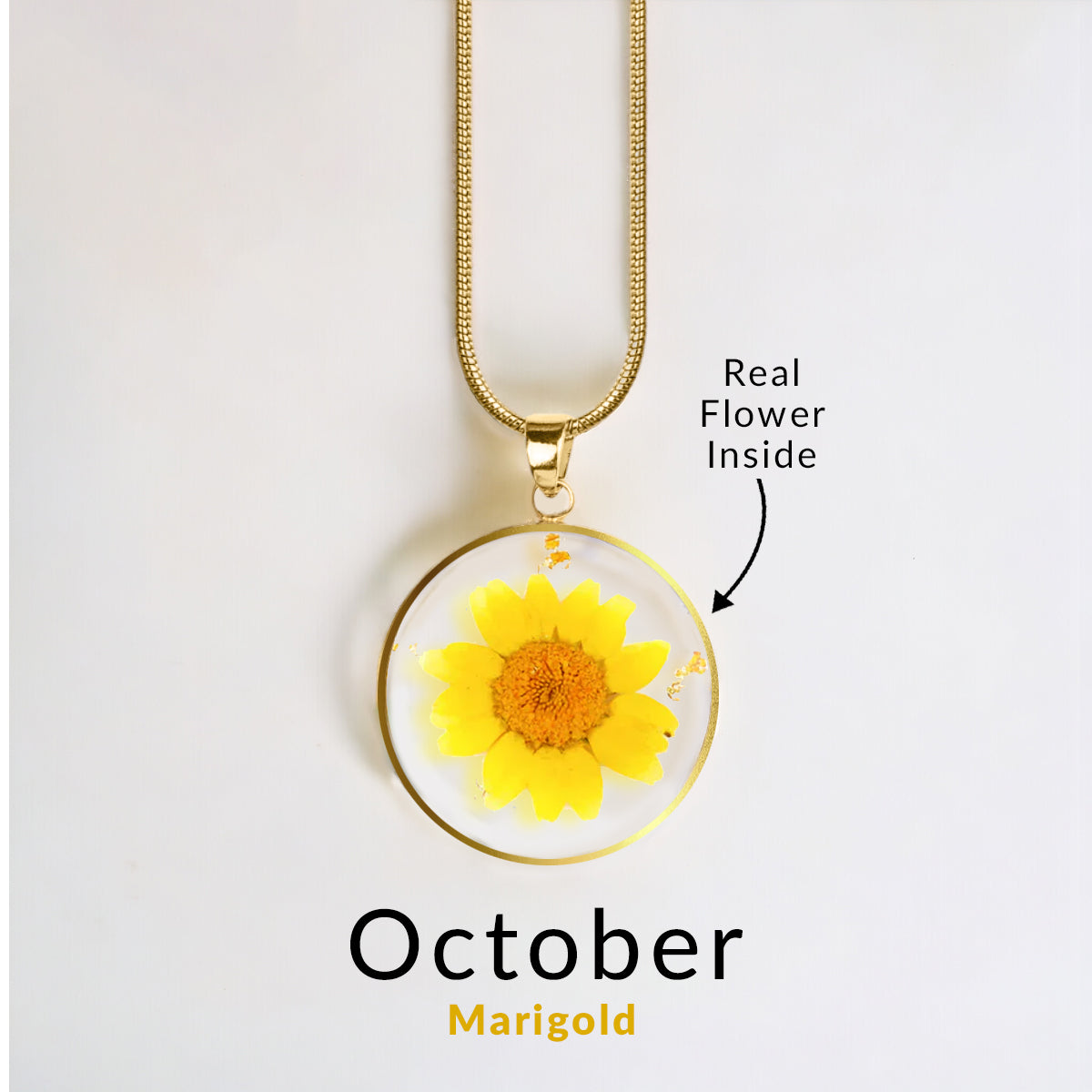 Mint & Lily Pressed Birth Flower Necklace