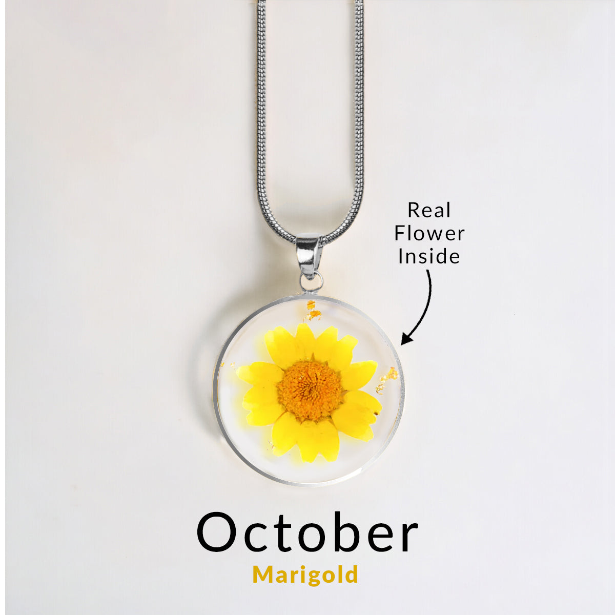 Mint & Lily Pressed Birth Flower Necklace