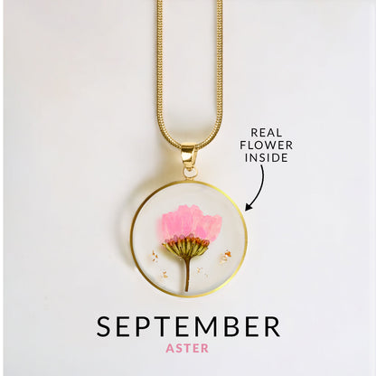 Mint & Lily Pressed Birth Flower Necklace