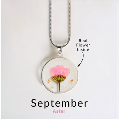 Mint & Lily Pressed Birth Flower Necklace