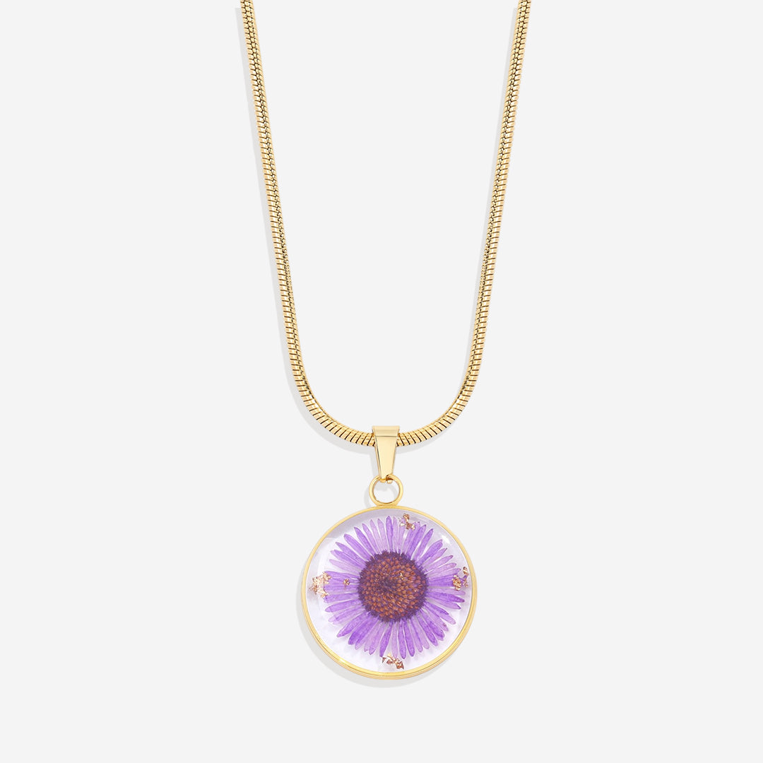 Mint & Lily Pressed Birth Flower Necklace