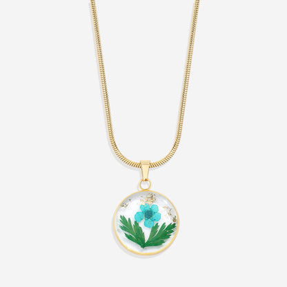 Mint & Lily Pressed Birth Flower Necklace