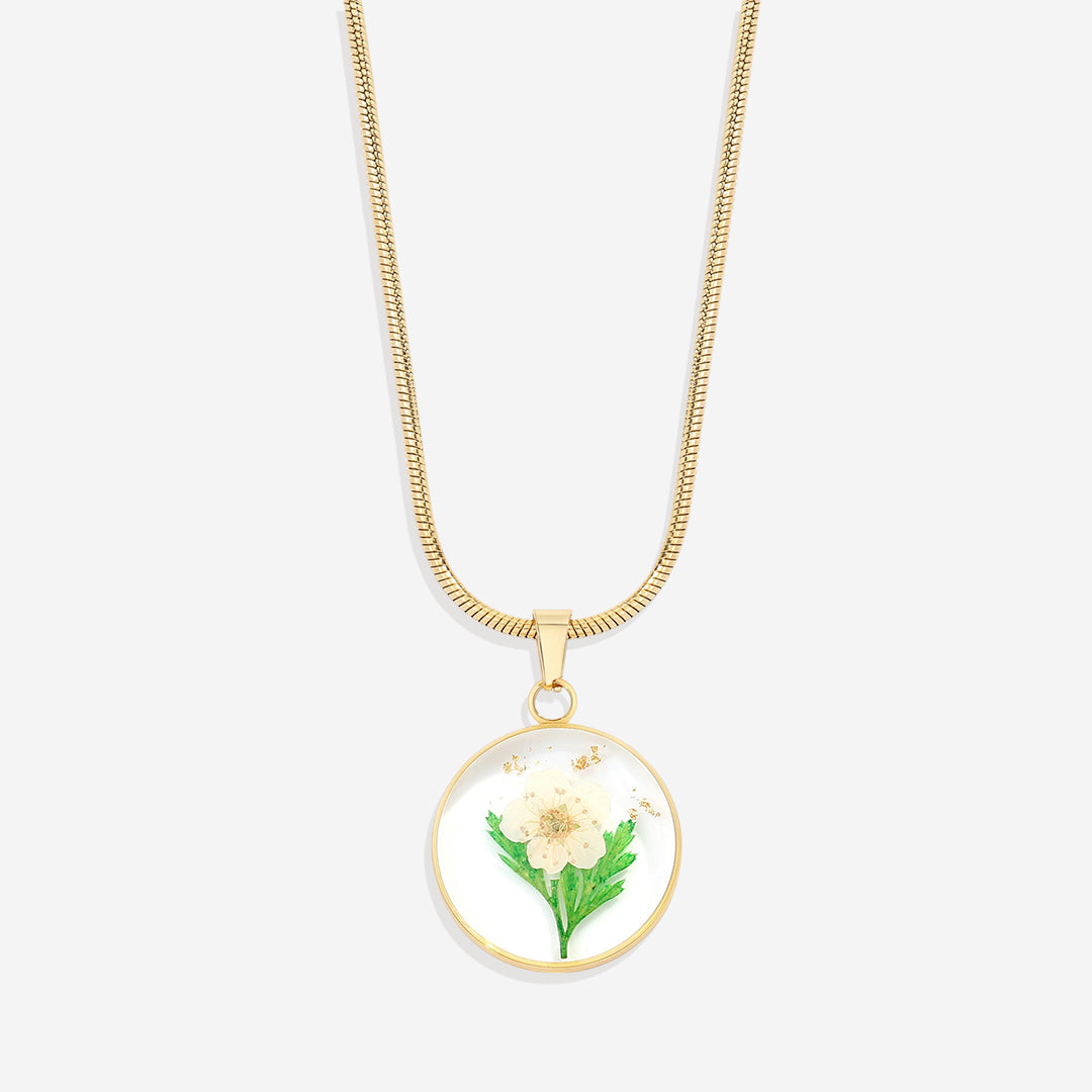 Mint & Lily Pressed Birth Flower Necklace