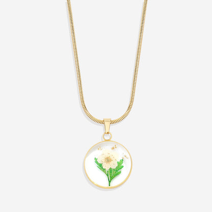 Mint & Lily Pressed Birth Flower Necklace