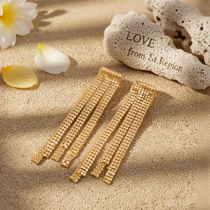 Goldtone Sequin Tassel Dangle Earrings
