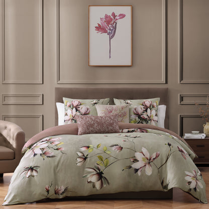Bebejan Purple Lilies 5 Piece Reversible Comforter Set