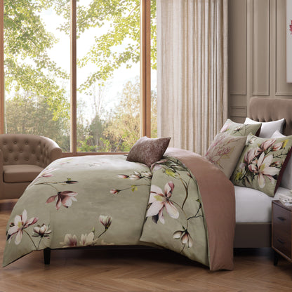 Bebejan Purple Lilies 5 Piece Reversible Comforter Set