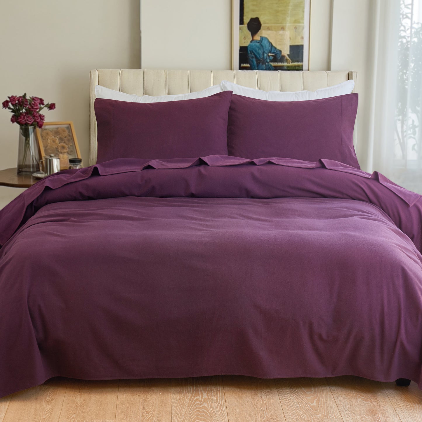 Mocassi 4-Piece Cotton Flannel Sheet Set - 100% Turkish Cotton